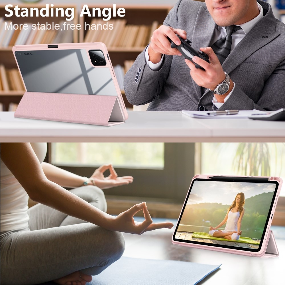 Ügyes záró tablet tok Xiaomi Pad 6S Pro - rózsaszín