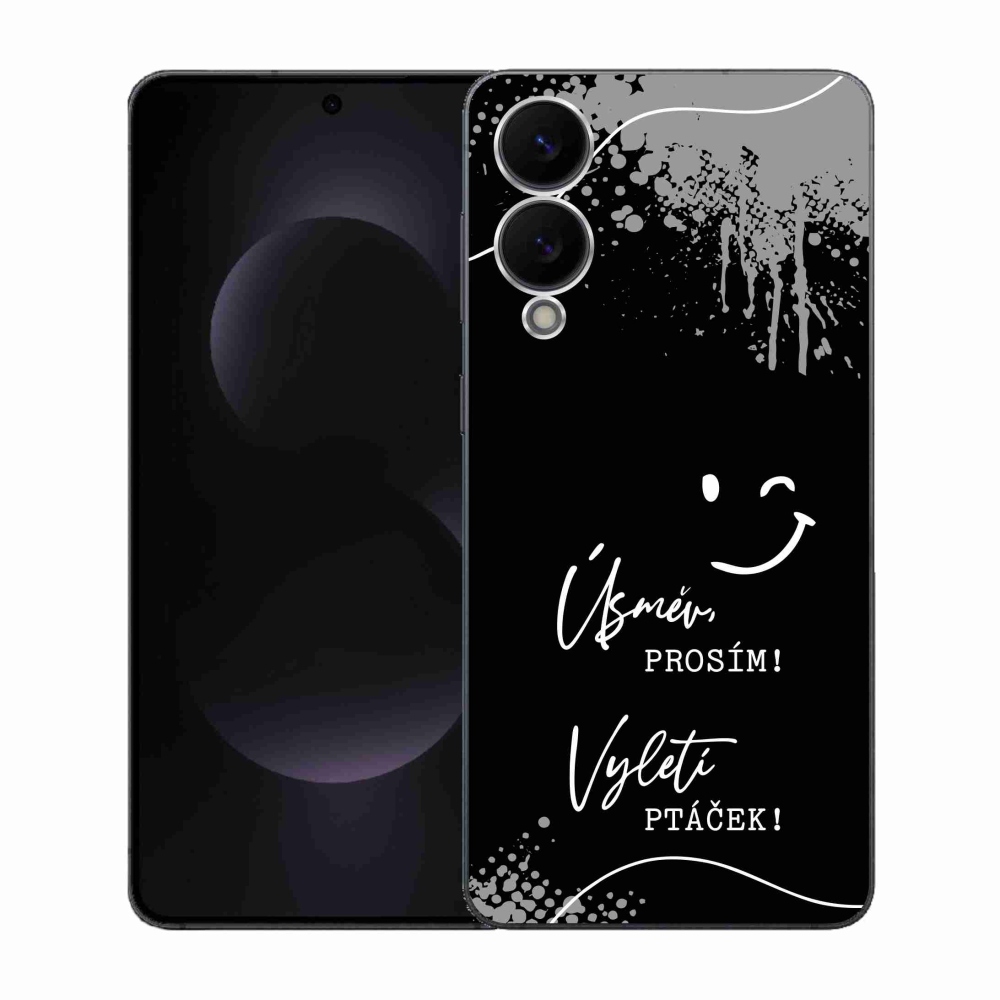 Gél borító mmCase Samsung Galaxy S25 Edge készülékhez - vicces szöveg 4 fekete háttér