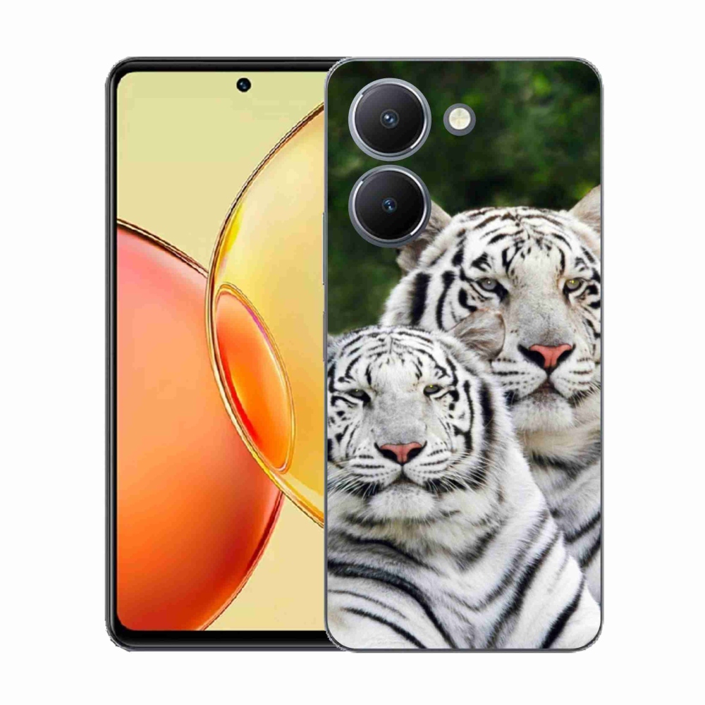 Zselés borítás mmCase a Vivo Y36-hoz - fehér tigrisek