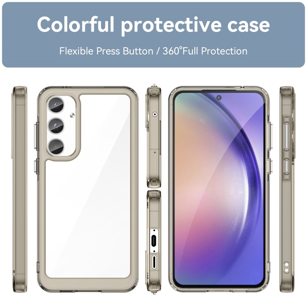 Gél tok kemény hátlappal Samsung Galaxy A55 5G készülékhez - szürke