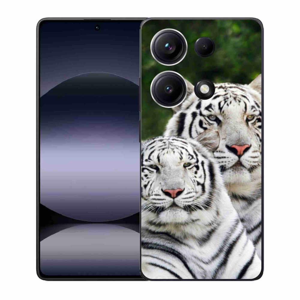 Gél borítás mmCase a Xiaomi Redmi Note 14S-hez - fehér tigrisek