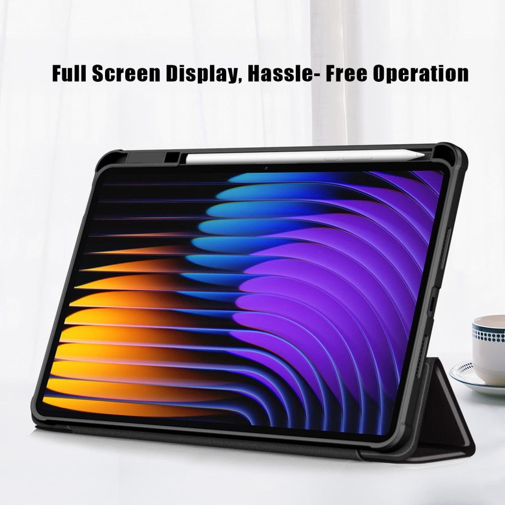 Mintás intelligens pozícionáló tok átlátszó hátlappal Xiaomi Pad 7/7 Pro tablethez - ne érintse meg