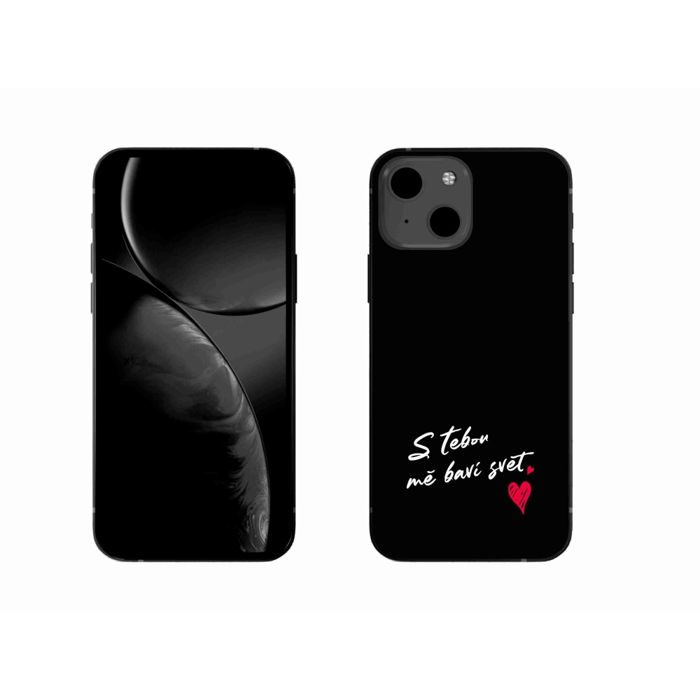 Gél borító mmCase iPhone 13 6.1 készülékhez - szerelmes szöveg 1 fekete háttér