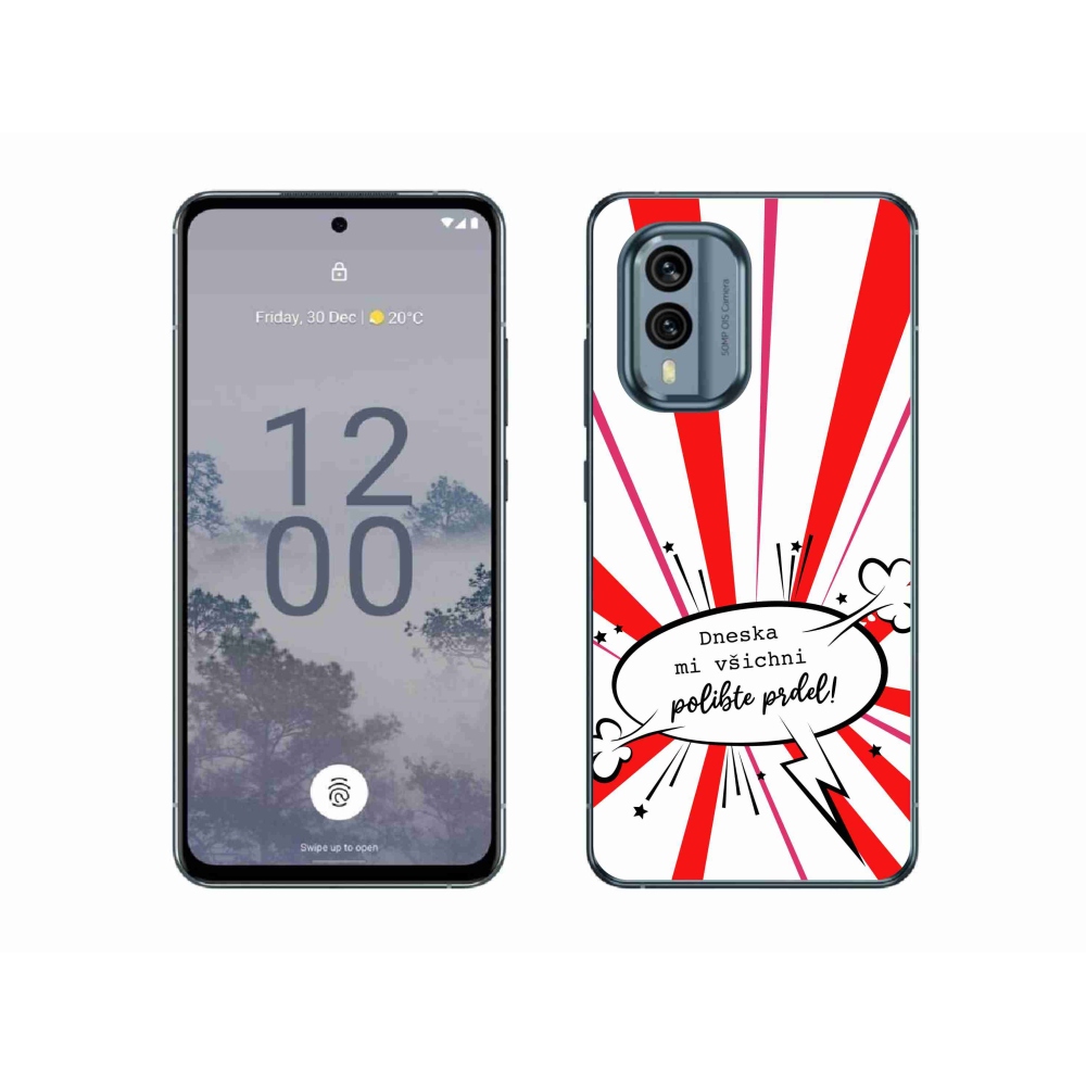 Zselés borító mmCase a Nokia X30 5G készülékhez - vicces szöveg 15 fehér háttér