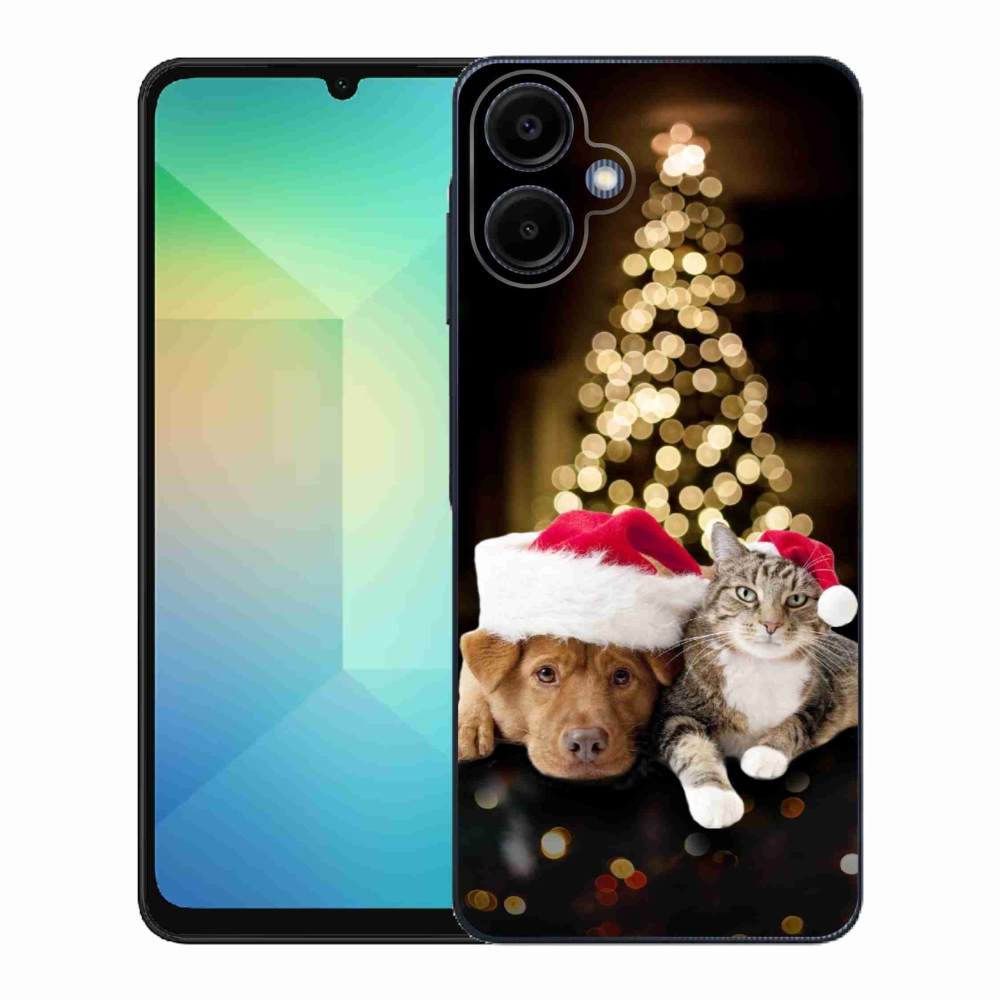 Gél borítás mmCase Samsung Galaxy A06 4G - Karácsonyi kutya és macska