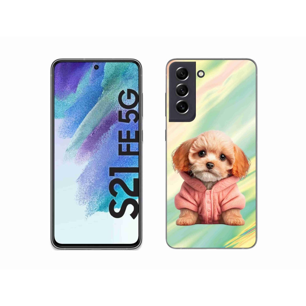 Zselés borítás mmCase Samsung Galaxy S21 FE 5G - pulóveres kiskutya Samsung Galaxy S21 FE 5G-hez
