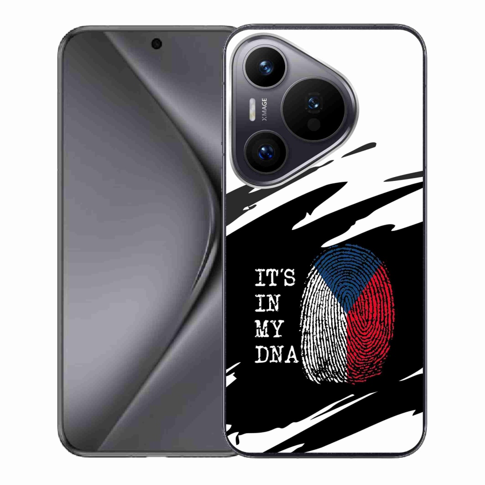 Gél borító mmCase a Huawei Pura 70 - zászló ujjlenyomat fekete és fehér háttérrel