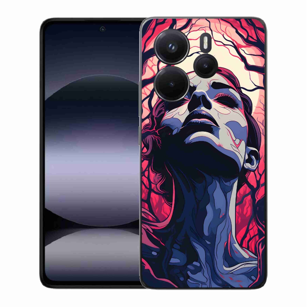 Gél borítás mmCase a Xiaomi Redmi Note 14-hez - absztrakt arc