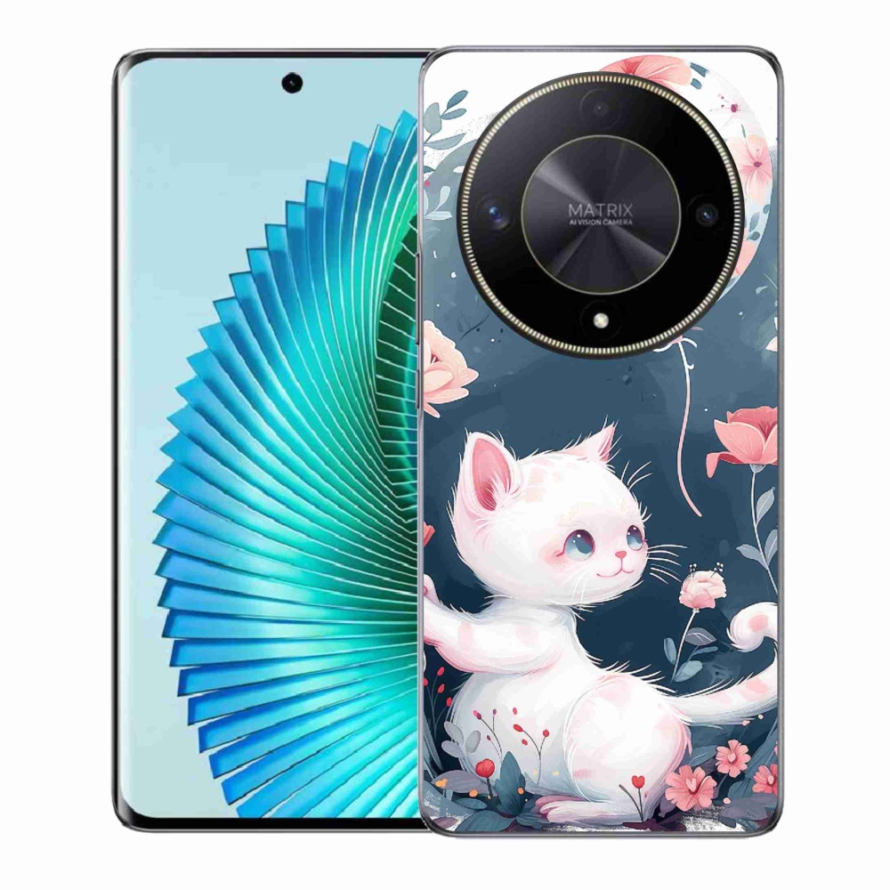 Gél borítás mmCase a Honor Magic 6 Lite 5G számára - cica lufival