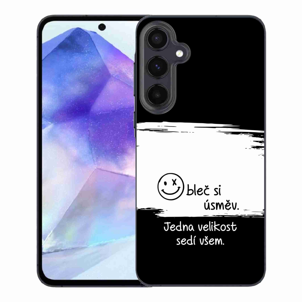 Gél borító mmCase Samsung Galaxy A55 5G - vicces szöveg 8 fekete-fehér háttérrel