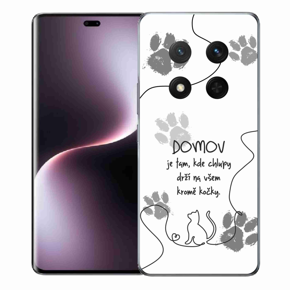 Gél borítás mmCase a Honor Magic 7 Lite 5G készülékhez - macska motívum fehér háttérrel