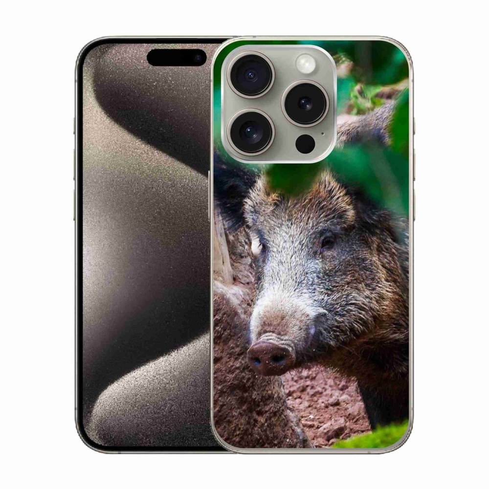 Zselés borítás mmCase iPhone 15 Pro készülékhez - vaddisznó