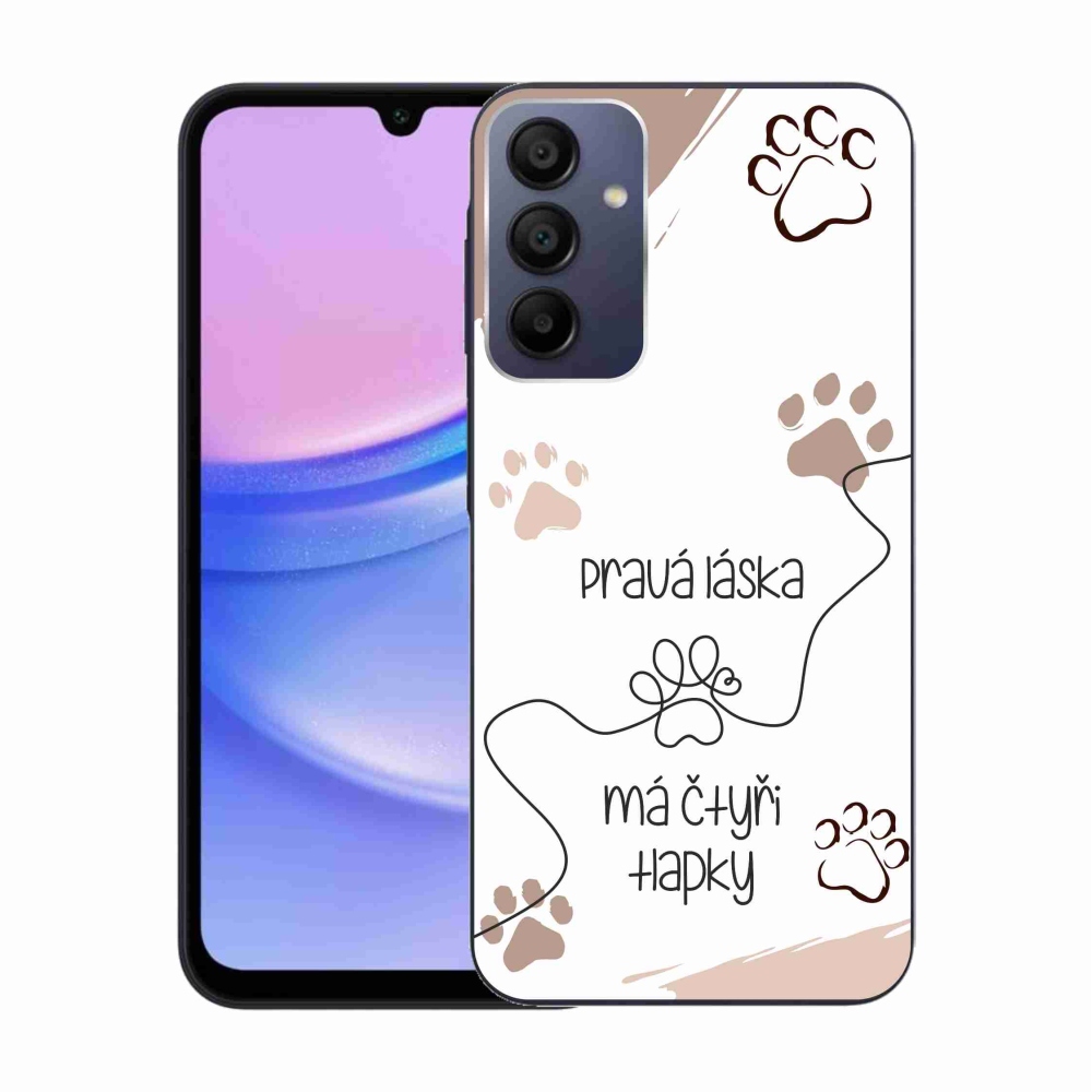 Gél borítás mmCase Samsung Galaxy A15 4G/5G készülékhez - kutyamotívum 1 fehér háttér