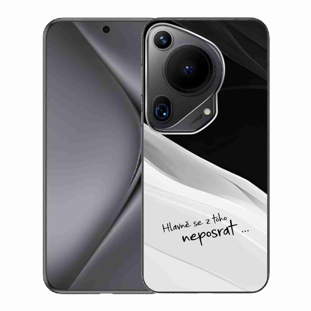 Gél borító mmCase a Huawei Pura 70 Ultra készülékhez - vicces szöveg 13 fehér és fekete háttérrel