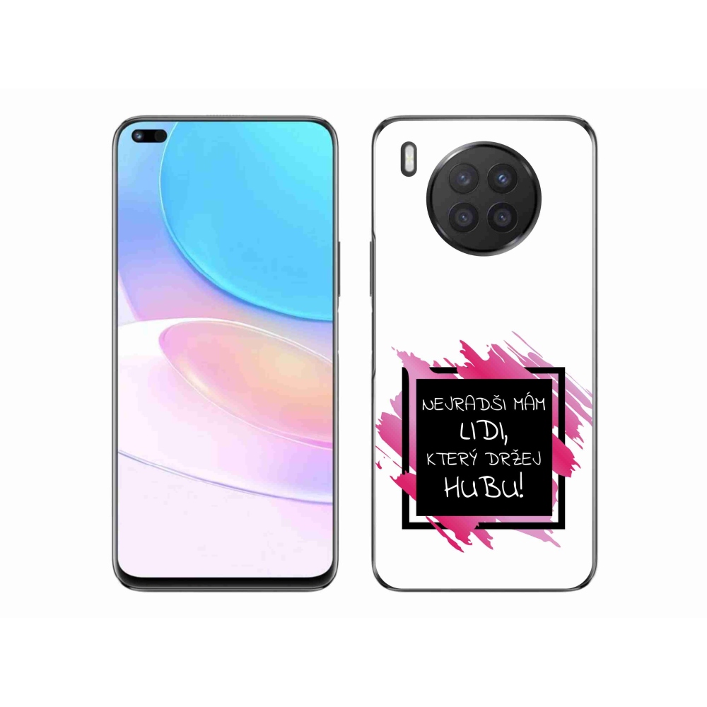 Gél borító mmCase a Huawei Nova 8i számára - vicces szöveg 7 fekete és fehér háttérrel