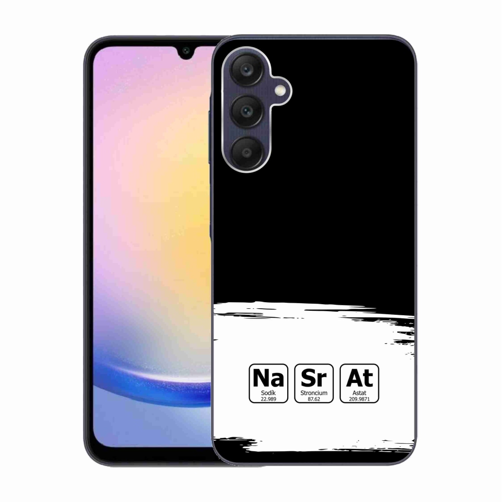 Gél borítás mmCase Samsung Galaxy A25 5G - kémiai elemek fehér és fekete háttérrel