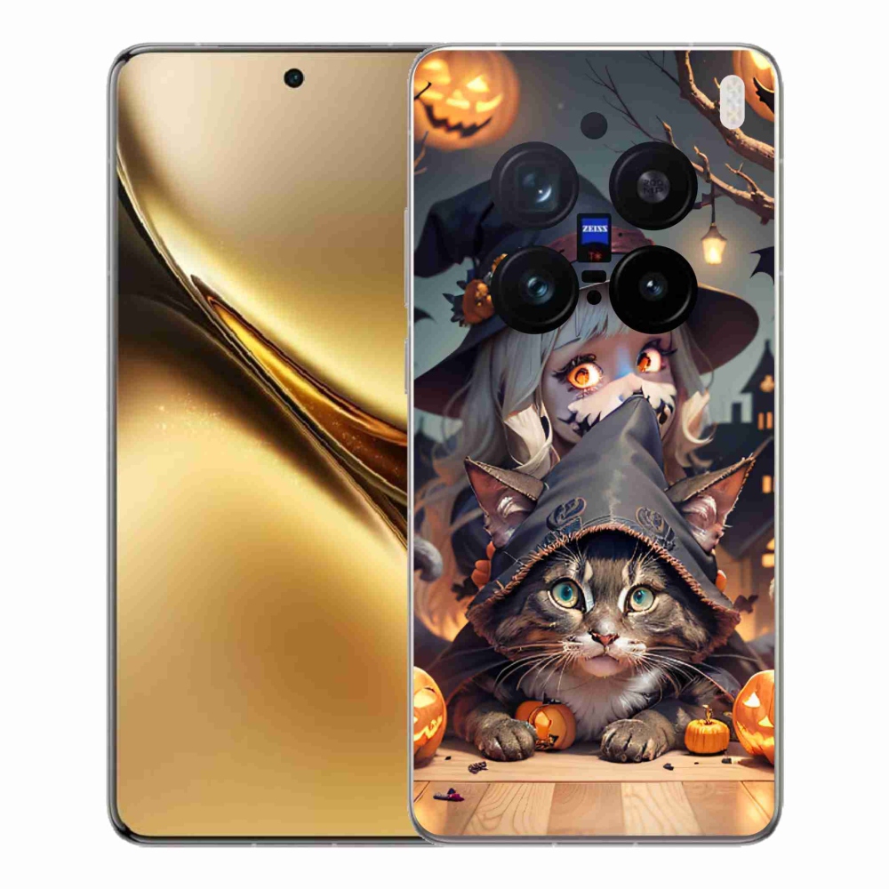 Zselés borítás mmCase a Vivo X200 Pro 5G készülékhez - boszorkány macskával