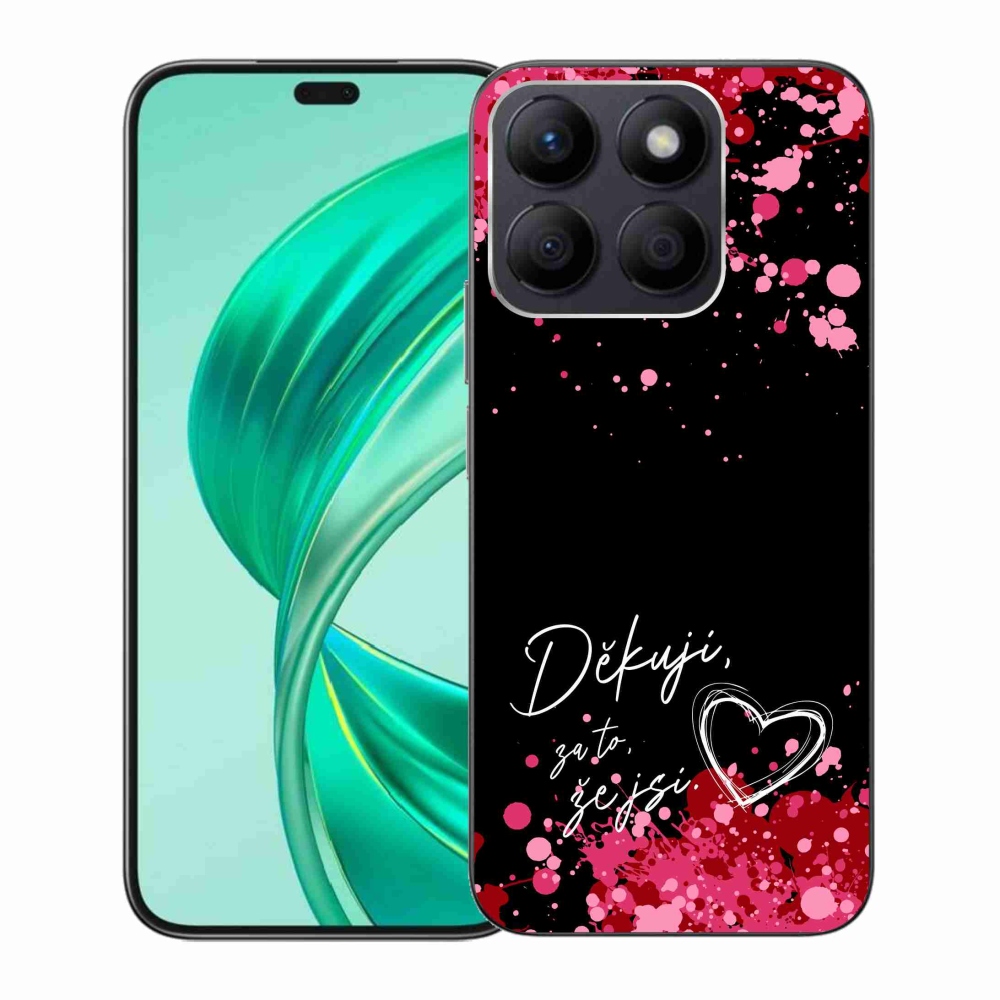 Gél borító mmCase a Honor X8b készülékhez - text in love 2 fekete háttérrel