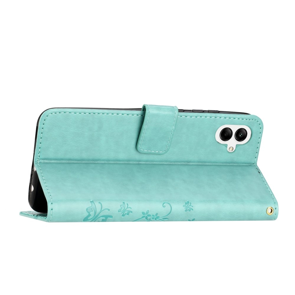 Virágok könyv tok Samsung Galaxy A06 4G készülékhez - teáskék