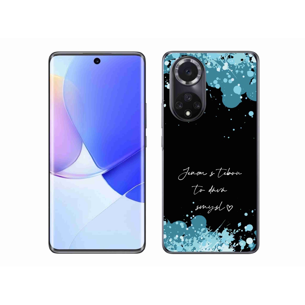 Gél borító mmCase a Huawei Nova 9-en - szöveg szerelemben fekete háttérrel