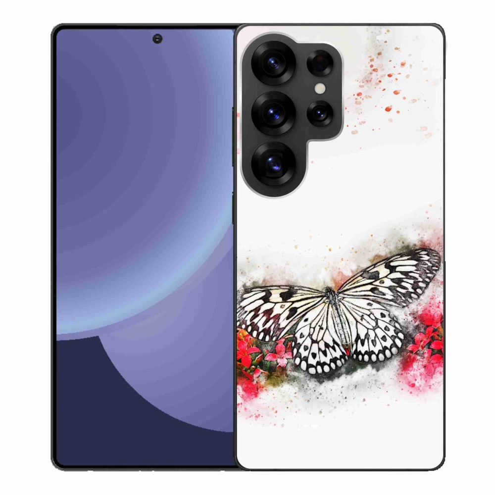 Gél védőhuzat mmCase Samsung Galaxy S25 Ultra - fekete-fehér pillangó