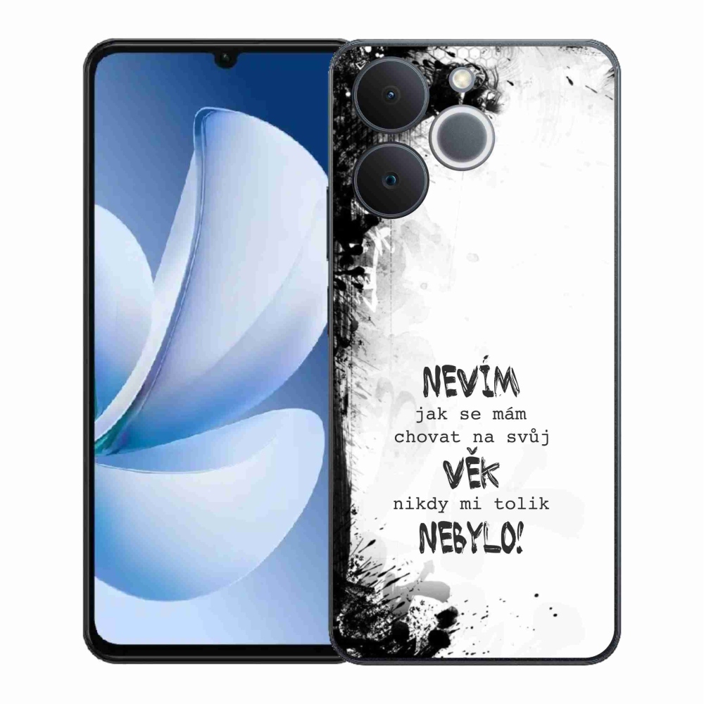 Zselés borító mmCase a Realme Note 70T készülékhez - vicces szöveg 14 fehér háttérrel