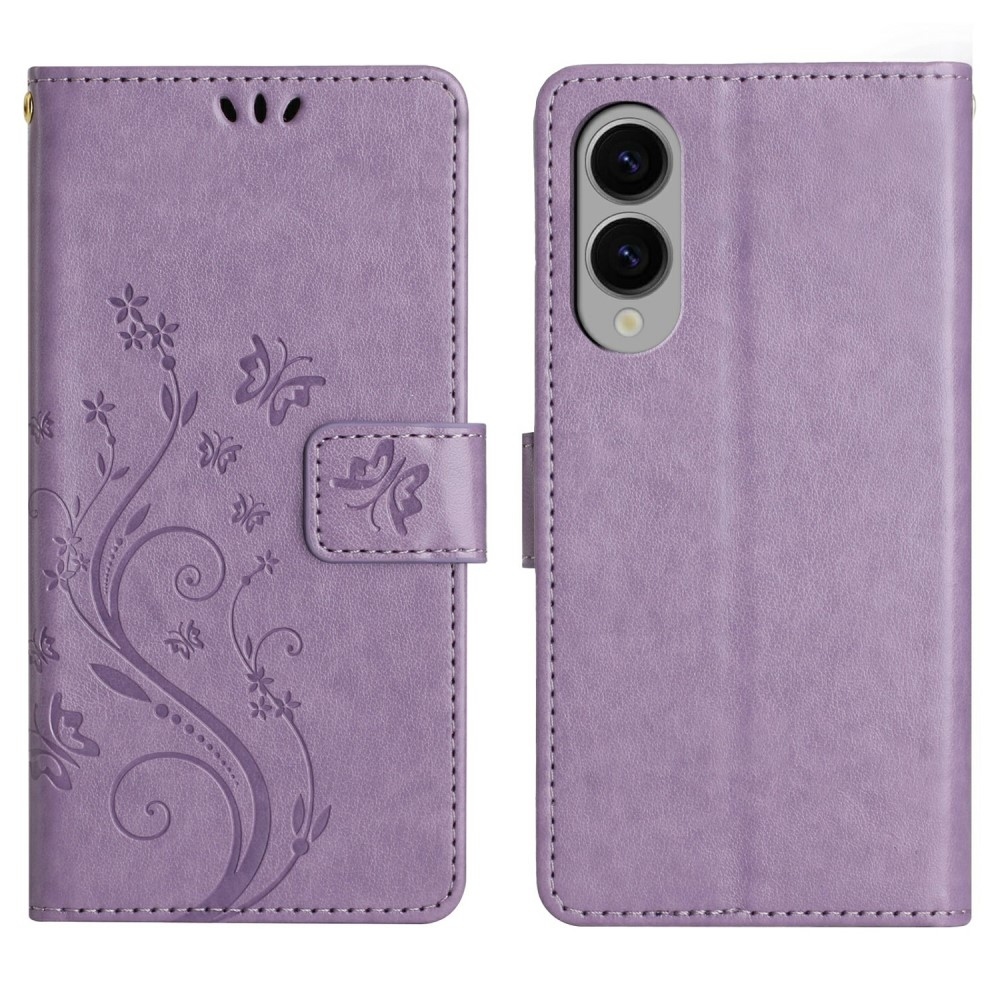 Virágok könyv tok Samsung Galaxy S25 Edge készülékhez - világos lila