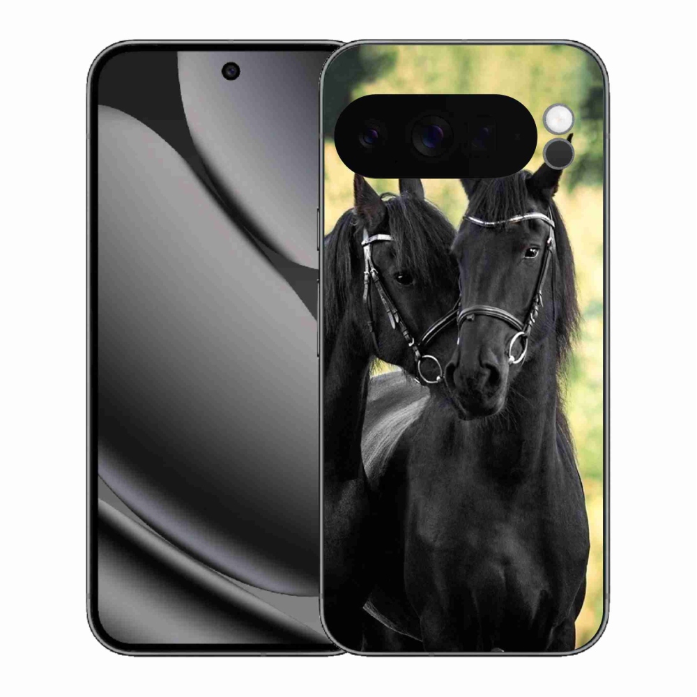 Zselés borítás mmCase a Google Pixel 10 Pro XL-hez - két fekete ló