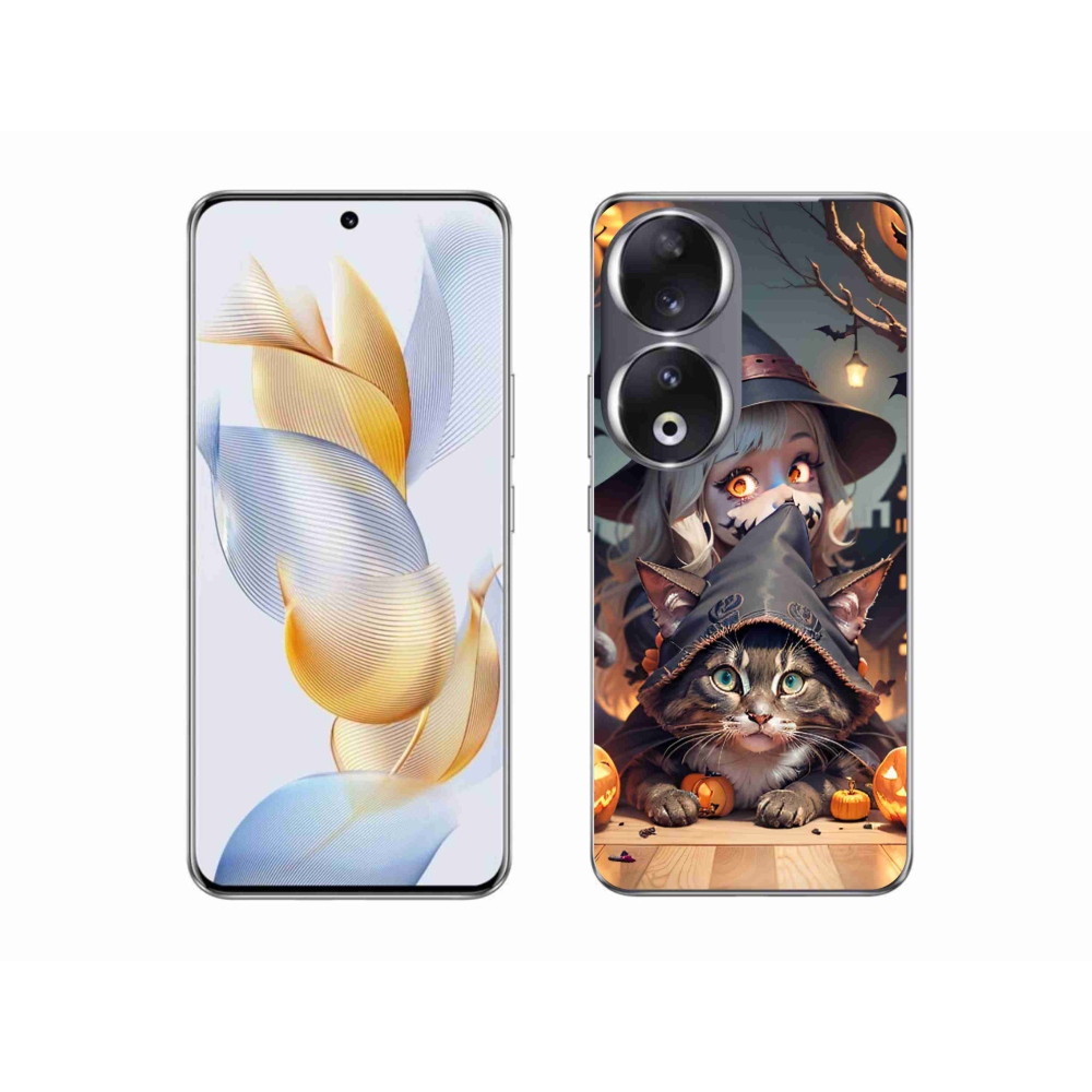 Zselés borítás mmCase a Honor 90 - boszorkány macskával