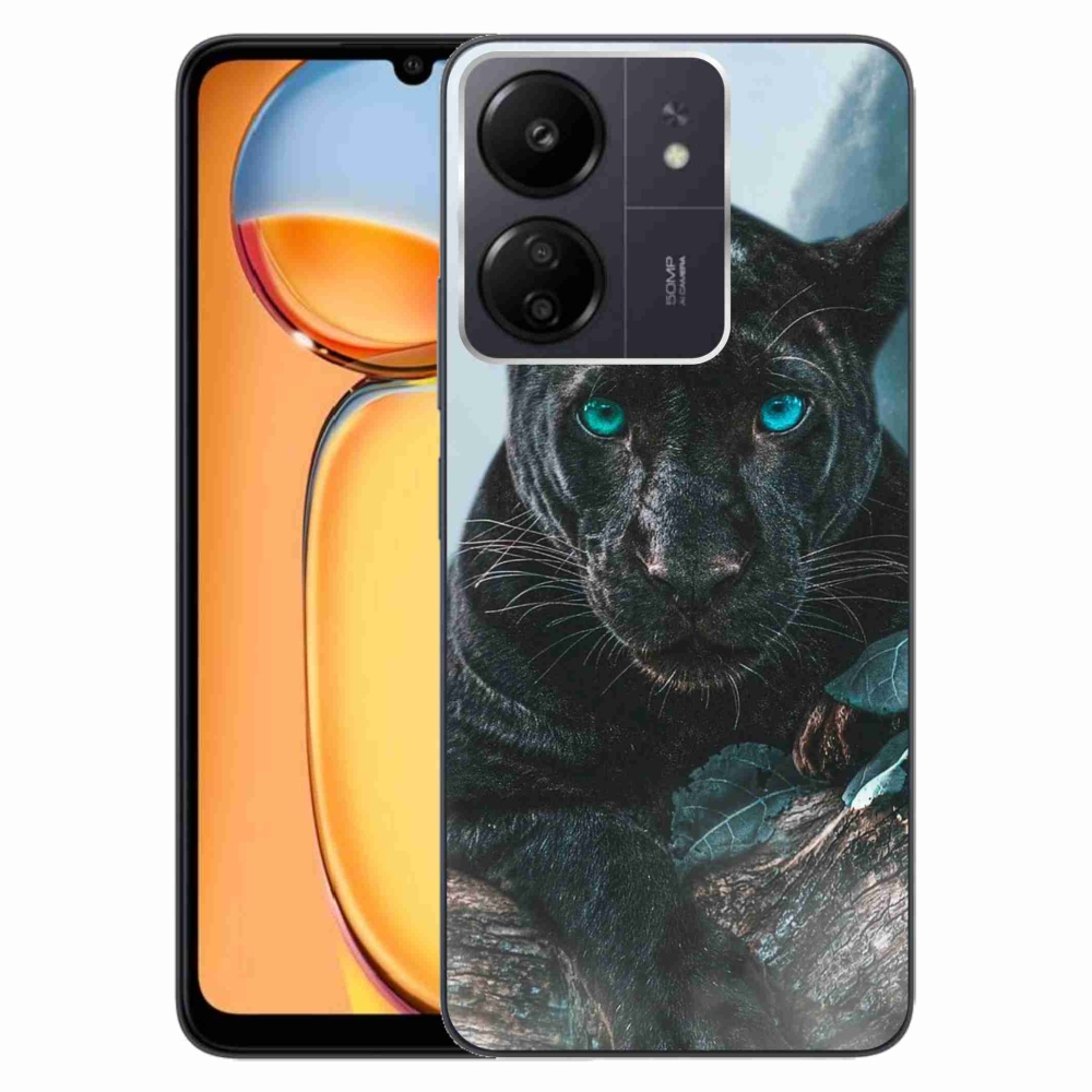 Gél borítás mmCase a Xiaomi Poco C65/Redmi 13C-hez - fekete párduc