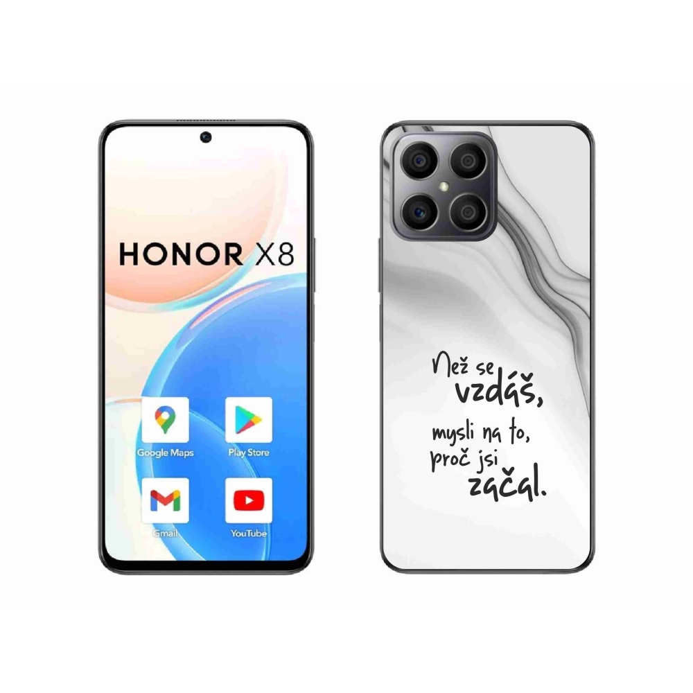 Gél borítás mmCase a Honor X8 4G készülékhez - idézet 2 fehér háttér