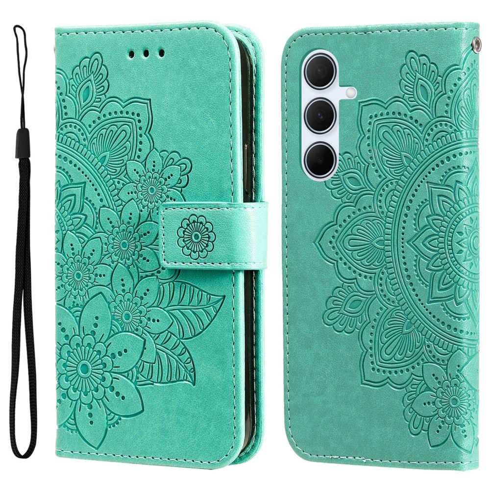 Mandala könyvtáska Samsung Galaxy A36 5G/A56 5G - teáskék színben