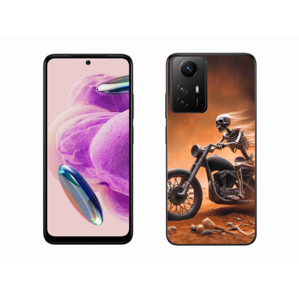 Gél borítás mmCase a Xiaomi Redmi Note 12S-hez - csontváz egy motorkerékpáron