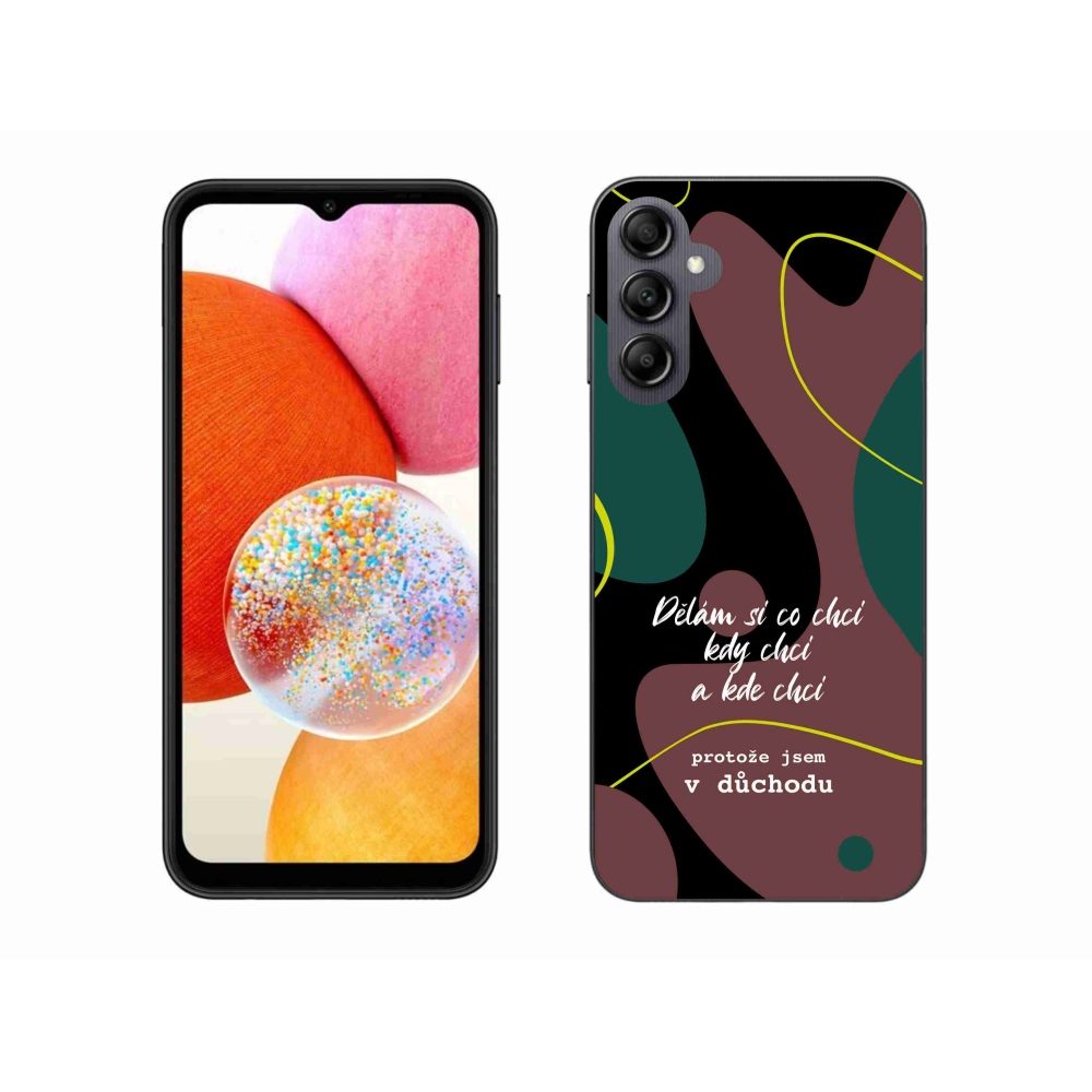 Gél borító mmCase Samsung Galaxy A14 4G/5G - vicces szöveg 10 fekete háttér