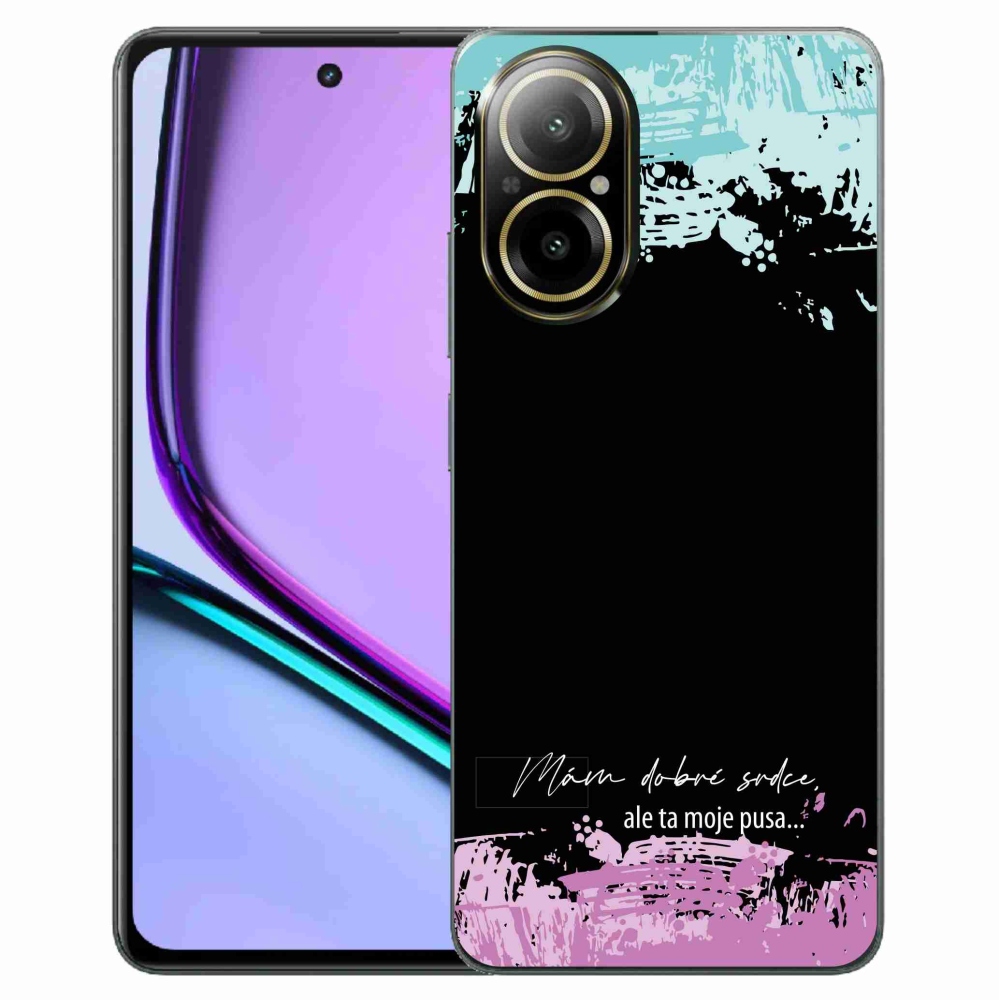 Zselés borító mmCase a Realme C67 készülékhez - vicces szöveg 3 fekete háttér