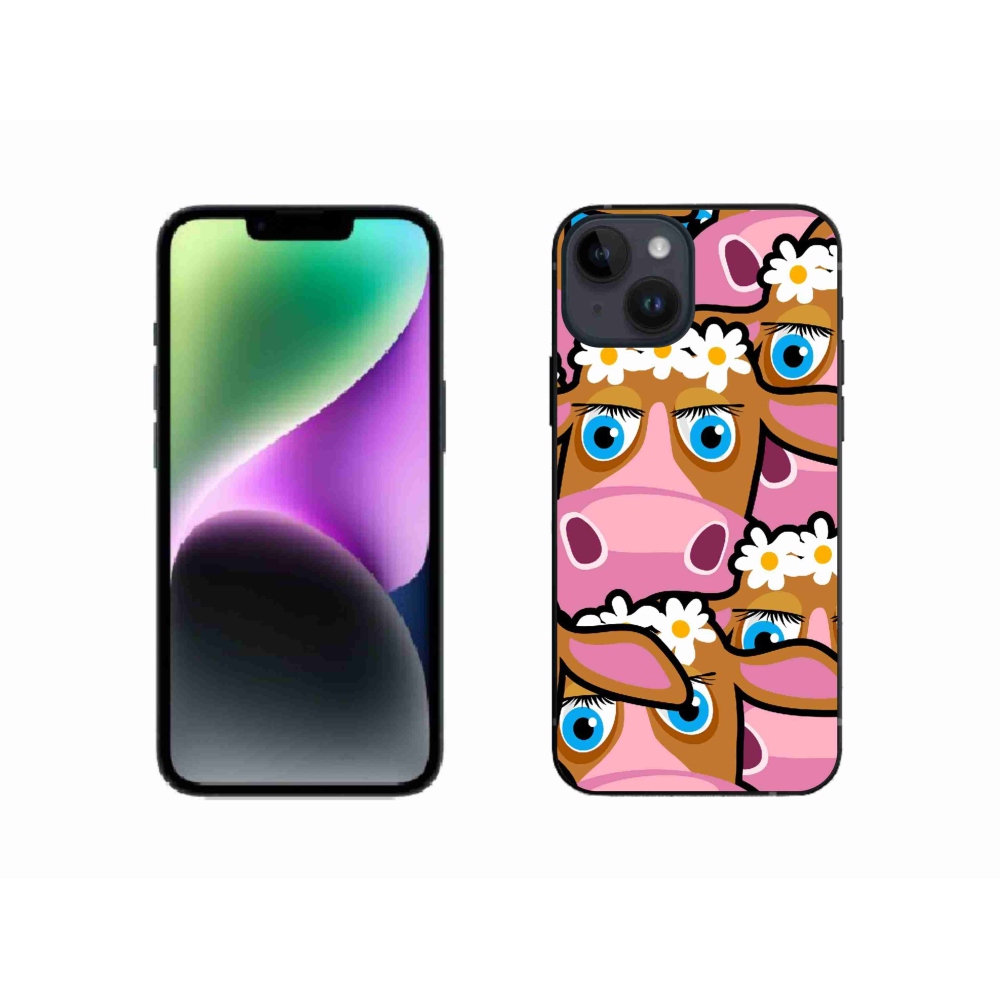 Gél borítás mmCase iPhone 14 készülékhez - rajzfilmtehenek