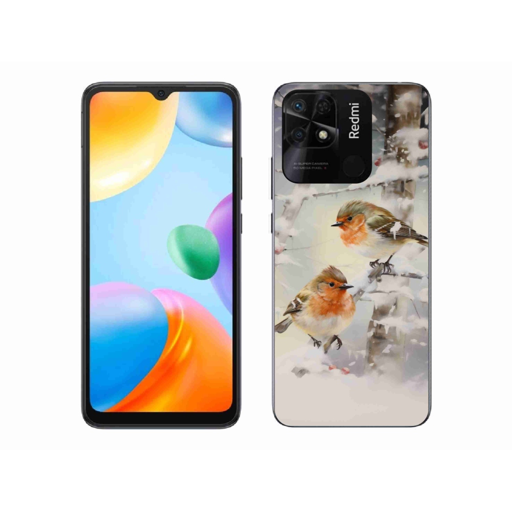 Gél borítás mmCase a Xiaomi Redmi 10C-hez - madarak télen