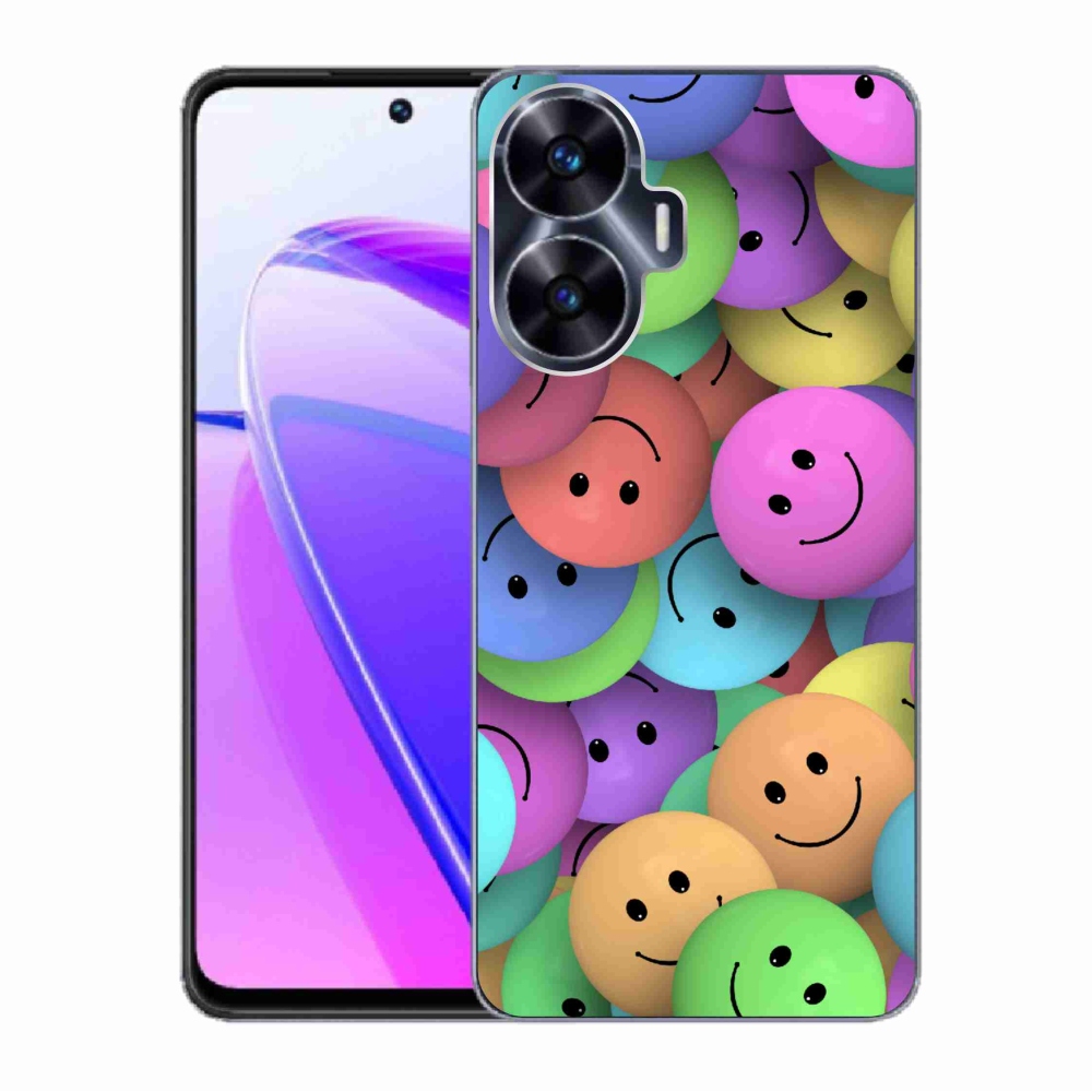 Zselés borítás mmCase a Realme C55 készülékhez - színes smiley-k