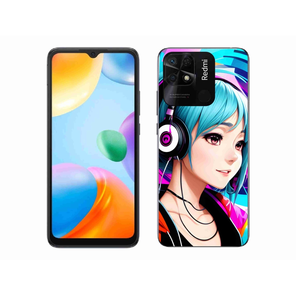 Gél borítás mmCase a Xiaomi Redmi 10C-hez - lány fejhallgatóval