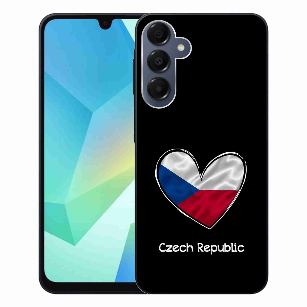 Gél védőhuzat mmCase Samsung Galaxy A16 4G/5G - zászlós szív fekete háttérrel