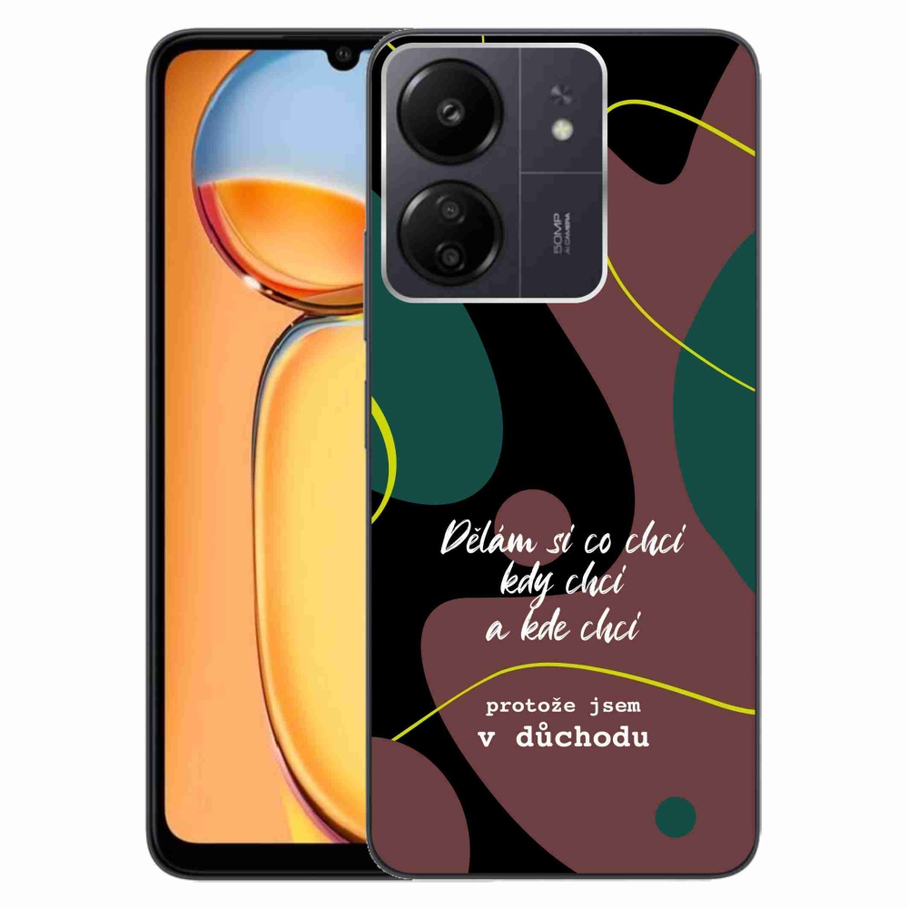 Gél borító mmCase a Xiaomi Poco C65/Redmi 13C-hez - vicces szöveg 10 fekete háttérrel