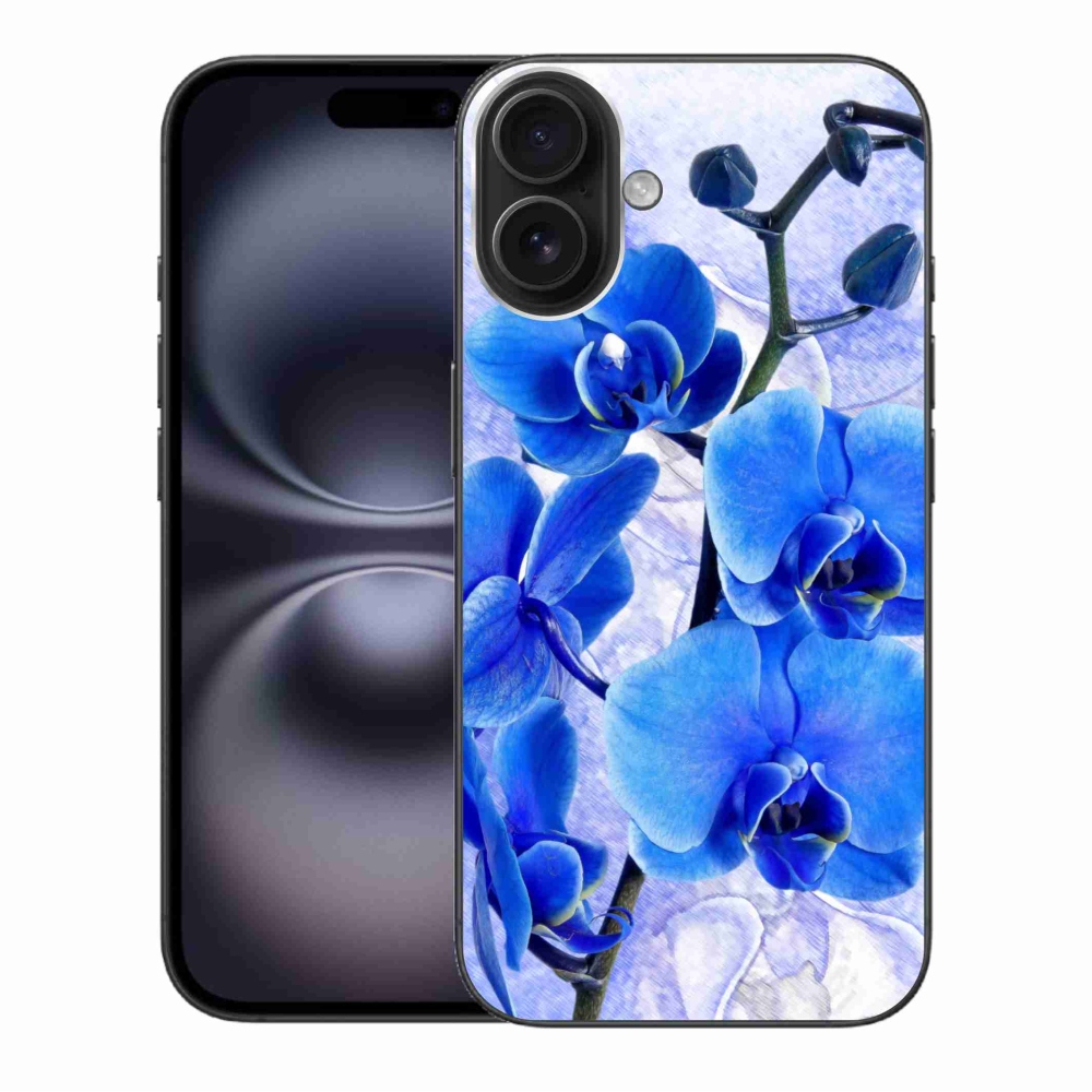 Gél védőhuzat mmCase iPhone 16 Plus készülékhez - kék virágok