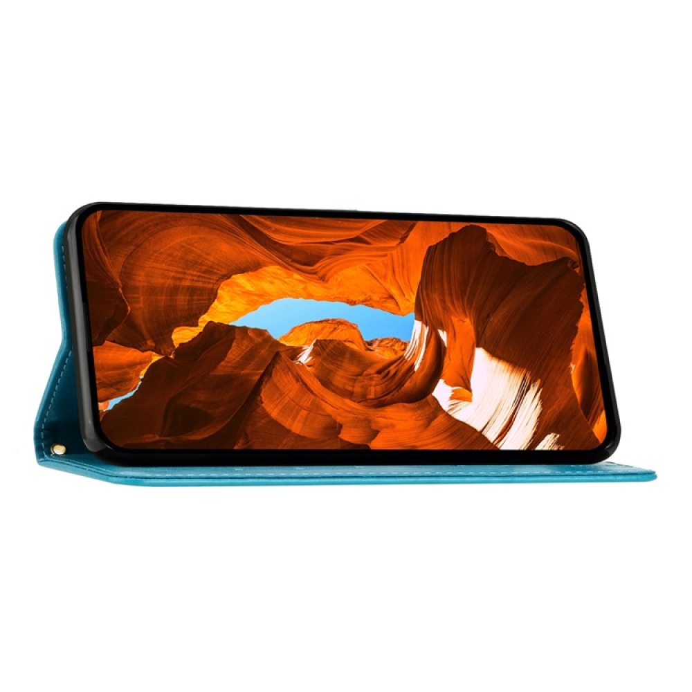 Virágok könyv tok iPhone 17 Pro készülékhez - kék