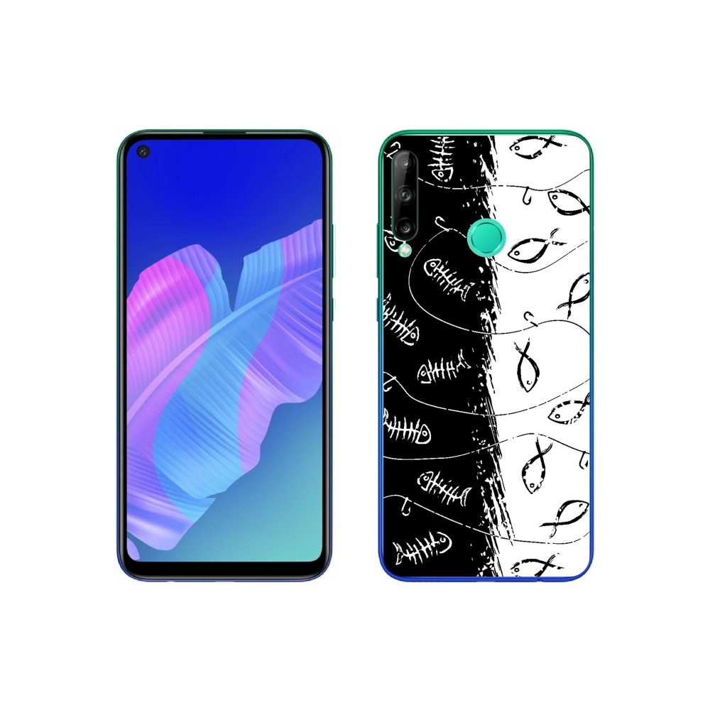 Zselés borítás mmCase a Huawei P40 Lite E számára - csontvázak és halak