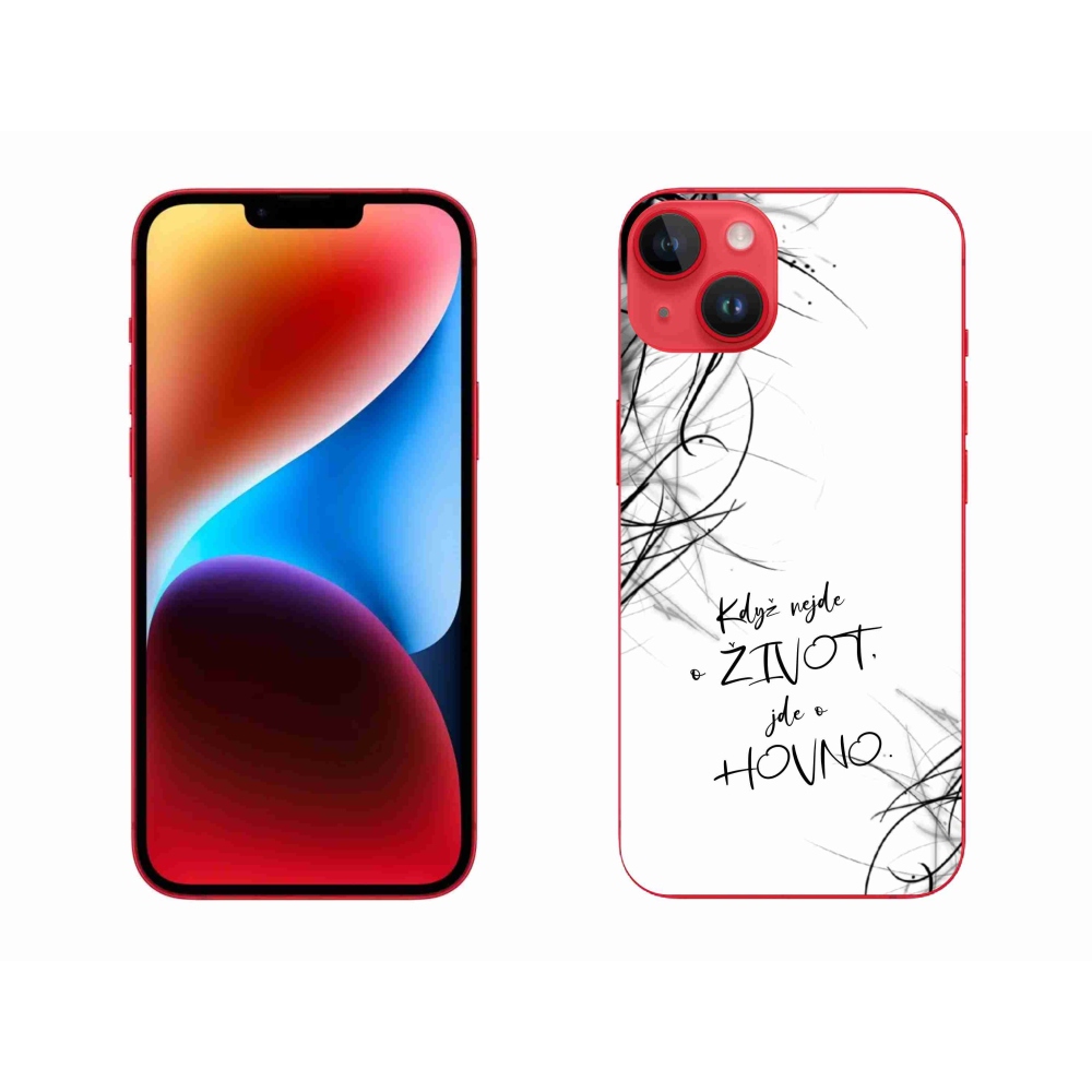 Gél borító mmCase iPhone 14 Plus készülékhez - vicces szöveg 16 fehér háttér