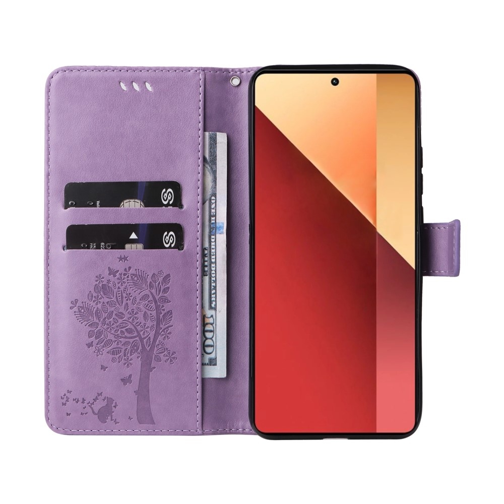Fák könyv tokja Xiaomi Redmi Note 13 Pro 4G/Poco M6 Pro - világos lila