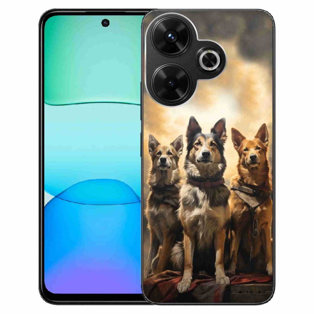 Gél borítás mmCase a Xiaomi Redmi 13 4G/Poco M6 4G - három kutya számára