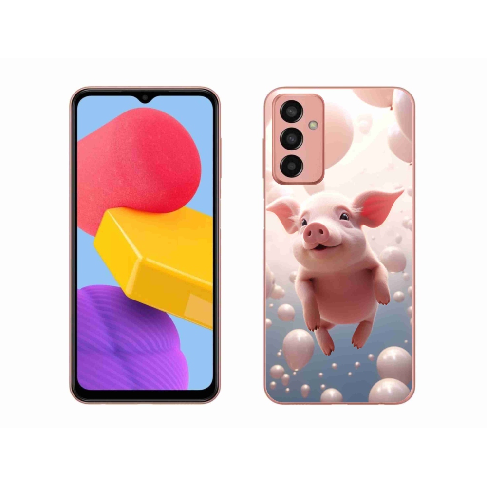 Gél borító mmCase Samsung Galaxy M13 készülékhez - malacka lufikkal