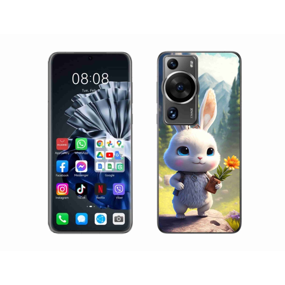 Gél borítás mmCase a Huawei P60 Pro számára - aranyos nyuszi