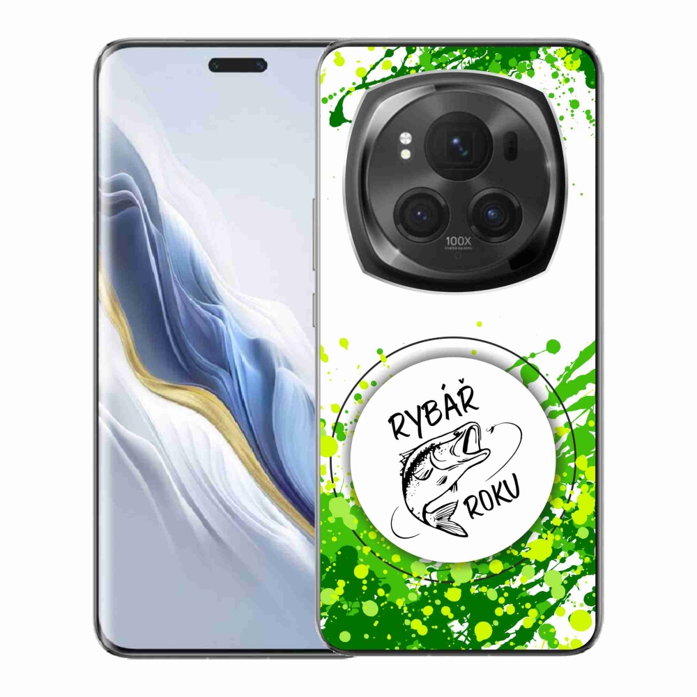 Gél borító mmCase a Honor Magic 6 Pro 5G-n - az év horgásza fehér háttérrel